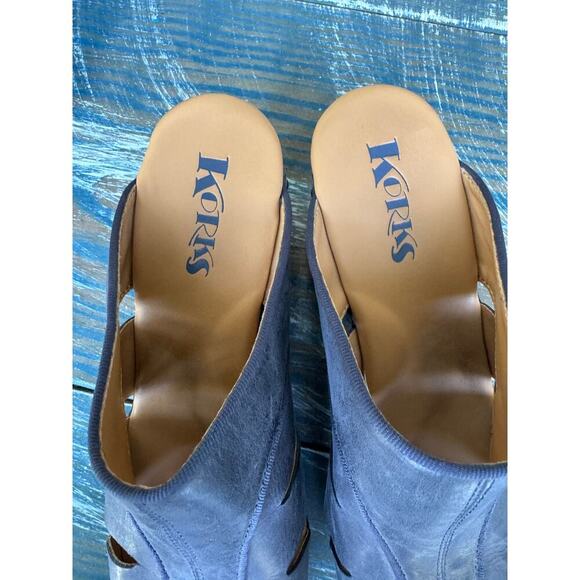 KORKS Clogs, Neneh - BLUE with faux chunky wooden heels, size 10 womens - Picture 8 of 9